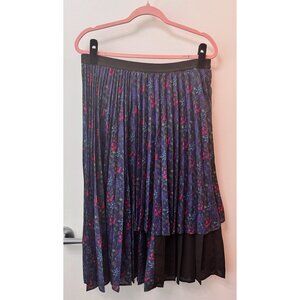 ✨ Super Hakka | Japanese Pleated Navy Floral Midi Skirt | Size XXL  ✨